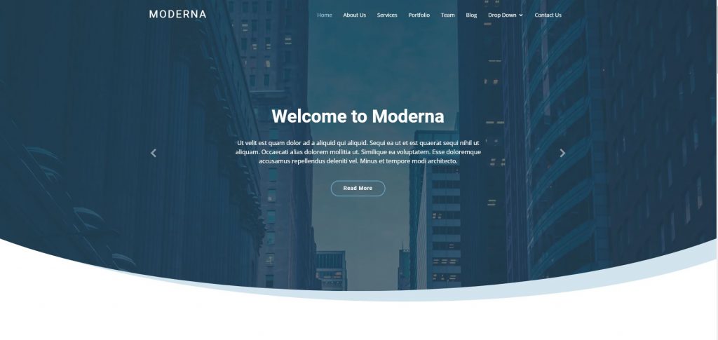Bootstrap miễn phí cho công ty - Moderna