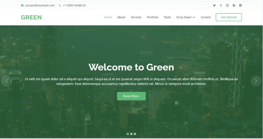 Màu xanh lá cây - Mẫu Bootstrap HTML
