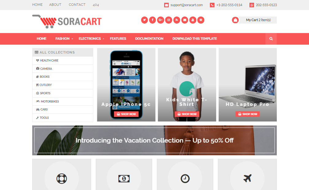 Free SoraCart sales professional blogspot template